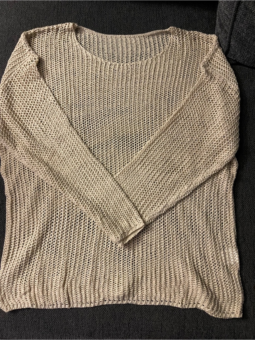 Light Beige Open-Knit Women's Sweater